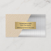 Goldrahmen | Leder | Perforiertes Metall Visitenkarte (Rückseite)