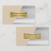 Goldrahmen | Leder | Perforiertes Metall Visitenkarte (Vorne/Hinten)