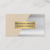 Goldrahmen | Leder | Perforiertes Metall Visitenkarte (Vorderseite)