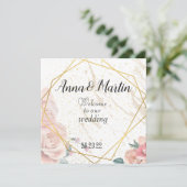 Goldrahmen mit Blume Einladung (Stehend Vorderseite)