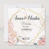 Goldrahmen mit Blume Einladung (Vorderseite)