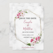 Goldrahmen mit Blume Save The Date (Vorne/Hinten)