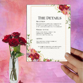 Goldrahmen mit Hübscher Blume Hochzeitskarte Einladung