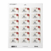 Goldrahmen mit Hübscher Blume Rücksendeadresse Adressaufkleber (Vorne)