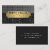 Goldrahmen mit Metallsteinen und Streifen Visitenkarte (Vorne/Hinten)