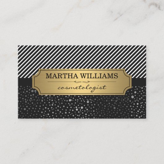 Goldrahmen mit Metallsteinen und Streifen Visitenkarte (Vorderseite)