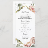 Goldrahmen mit Rose quinceañera Menüvorlage Menükarte (Vorne/Hinten)