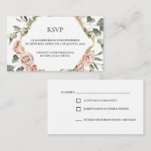 Goldrahmen mit Rose quinceañera RSVP-Karte
