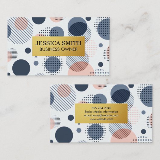 Goldrahmen | Modernes Abstraktes Muster Visitenkarte (Vorne/Hinten)