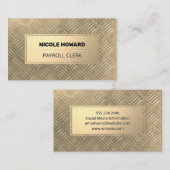 Goldrahmen | Muster aus Metall Gold Visitenkarte (Vorne/Hinten)