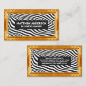 Goldrahmen | Muster der Streifen Visitenkarte (Vorne/Hinten)