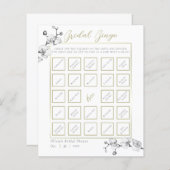 Goldrahmen Orchid Brautparty Bingo Spiel (Vorne/Hinten)