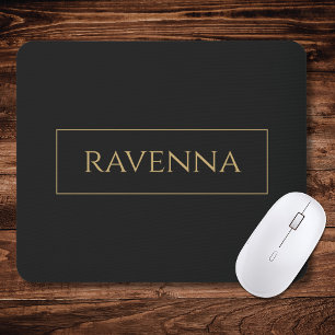 Goldrahmen Personalisierter Name Tiefschwarz Luxus Mousepad