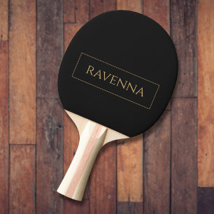 Goldrahmen Personalisierter Name Tiefschwarz Luxus Tischtennis Schläger