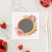 Goldrahmen Rosa Blumenreste Serviette (Beispiel)
