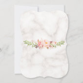 Goldrahmen Rosa Blütenmarmor Taufe Einladung (Rückseite)