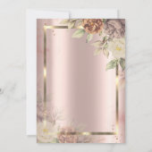 Goldrahmen,Rose Gold-Blush-Blume Rückzahlung Einladung (Rückseite)