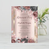 Goldrahmen,Rose Gold Chic Blume Rückgabe Einladung (Stehend Vorderseite)