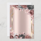 Goldrahmen,Rose Gold Chic Blume Rückgabe Einladung (Rückseite)