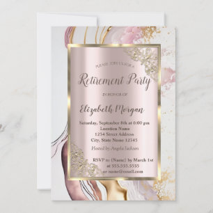 Goldrahmen, Rose Gold, Rosa Marmor Einzahlung Einladung