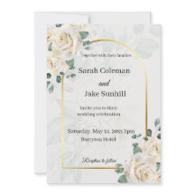 Goldrahmen-Rosen-Hochzeitseinladung