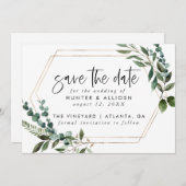 Goldrahmen Save the Date Einladung (Vorne/Hinten)