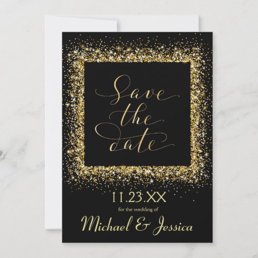 Goldrahmen - Save the Date Einladung (Vorderseite)