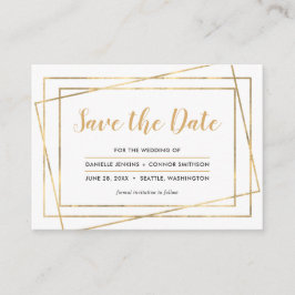 Goldrahmen Save the Date mit Hochzeits-Website Begleitkarte