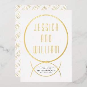 Goldrahmen-Schmuck inspiriert Folieneinladung
