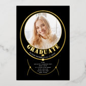 Goldrahmen Schmuck inspiriert Foto aus schwarzem A Folieneinladung (Vorderseite)