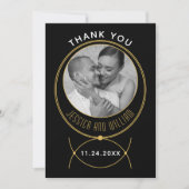Goldrahmen Schmuck inspiriert Hochzeitsfest Foto Dankeskarte (Vorderseite)