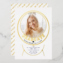 Goldrahmen-Schmuck inspiriertes Foto aus weißem Ab Folieneinladung