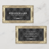 Goldrahmen | Schwarze Polsterung Visitenkarte (Vorne/Hinten)