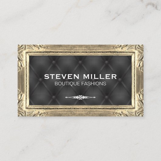 Goldrahmen | Schwarze Polsterung Visitenkarte (Vorderseite)