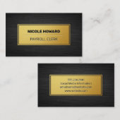 Goldrahmen | Schwarzer Dunkler metallischer Hinter Visitenkarte (Vorne/Hinten)