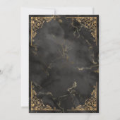 Goldrahmen schwarzer Marmor Nuestra boda Spanisch Einladung (Rückseite)