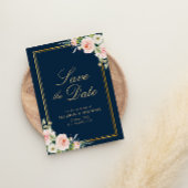 Goldrahmen-Seefahrer-Blütenkarte Save the Date Einladung