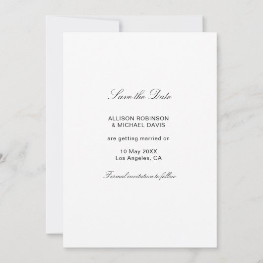 Goldrahmen-Seefahrer-Blütenkarte Save the Date Einladung (Rückseite)