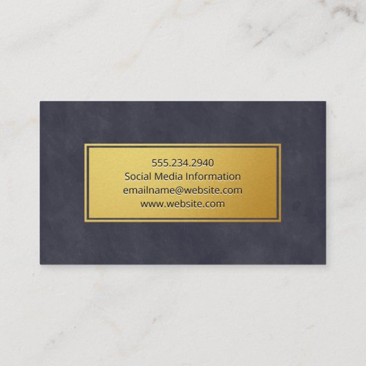 Goldrahmen Tief Lila blaue Textur Visitenkarte (Rückseite)