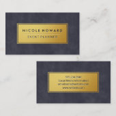 Goldrahmen Tief Lila blaue Textur Visitenkarte (Vorne/Hinten)