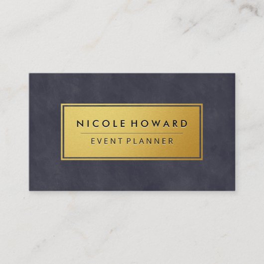 Goldrahmen Tief Lila blaue Textur Visitenkarte (Vorderseite)