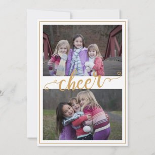 Goldrahmen-Typografie mit mehreren Fotos und Jubel Feiertagskarte