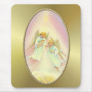 GOLDrahmen u. -ENGEL durch SHARON SHARPE Mousepad