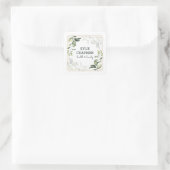 Goldrahmen und Blätter Quadratischer Aufkleber (Tasche)