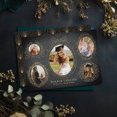 Goldrahmen und botanische Akzente Schwarzer Abschl Einladung