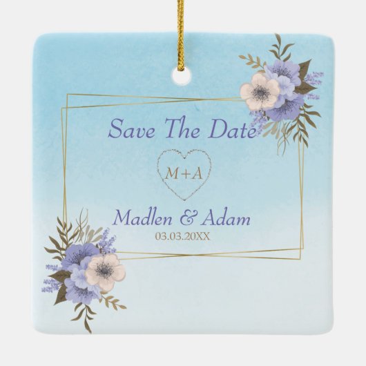 Goldrahmen und Bouquet Keramikornament (Rückseite)