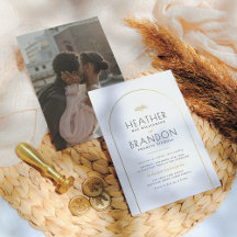 Goldrahmen und elegante Typografie-Foto Hochzeit