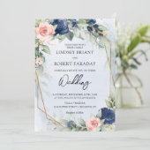 Goldrahmen und Eukalyptus Einladung (Stehend Vorderseite)