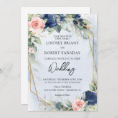 Goldrahmen und Eukalyptus Einladung (Vorne/Hinten)