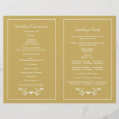 Goldrahmen und Initialen gefaltetes Hochzeitsprogr (Rückseite)